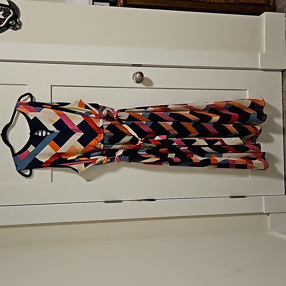 Lane Bryant gently used dress, geometric shape print size 28P